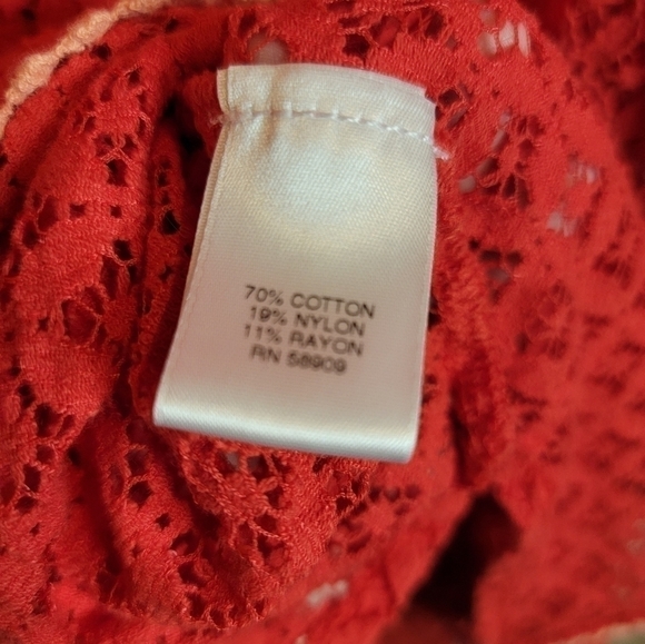 Antonio Melani Red eyelet Swim Cover Up size Large - Picture 6 of 7